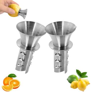 Imagem de Espremedor manual de suco de limão de aço inoxidável 18/8, espremedor de suco e alargador de mão pequeno, espremedor de frutas cítricas à mão e despejador de limão, espremedor de limão, pode ser