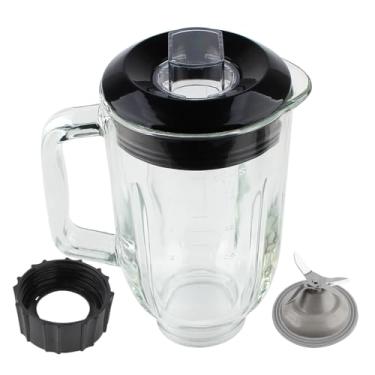 Imagem de Joyparts Peças de reposição Frasco de vidro de 5 xícaras com anel de colar de base e lâmina, compatível com o liquidificador BLACK&DECKER de 10 velocidades BL2010BP/BL2020