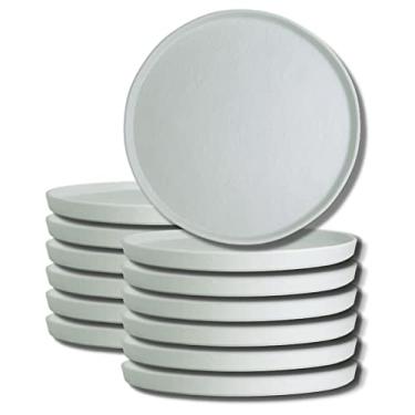 Imagem de Pratos de jantar de melamina Creations, Steelite Heavy Duty resistente a quebras, restaurante comercial Foodservice, Cali redondo 27,2 cm, pratos texturizados modernos empilháveis para ambientes