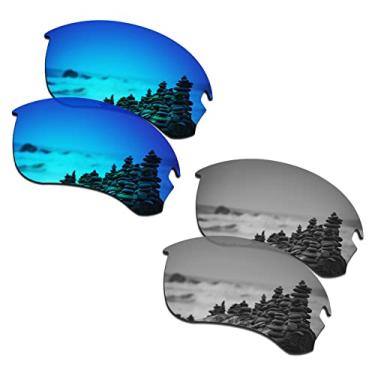 Imagem de SmartVLT Lentes de substituição masculinas Ice Blue & Silver Titanium para Oakley Si Speed Jacket OO9228 Óculos de sol