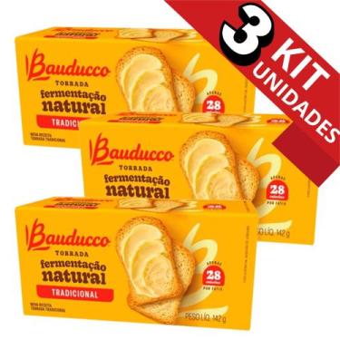 Imagem de KIT 03 UND. Torradas Bauducco 142G Fermentação Natural Tradicional Tor