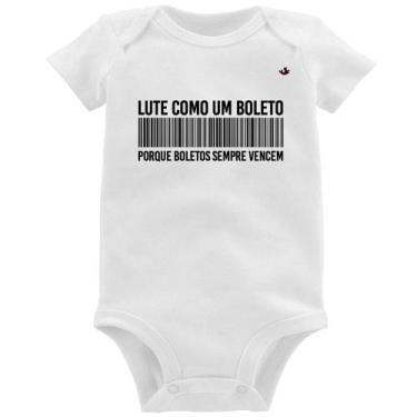 Imagem de Body Bebê Lute como um boleto - Foca na Moda, Branco, G