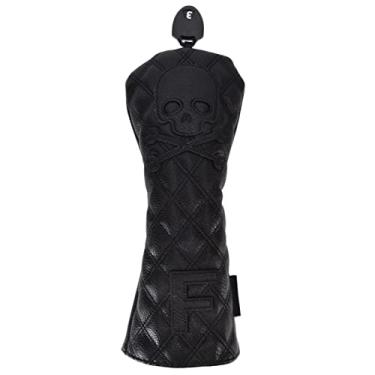 Imagem de PU couro Golf madeira cobre Waterproof Golf Skull Pattern Putter Club capa Protetor para clubes de golfe Waterproof PU Plush Material (3 tamanho)