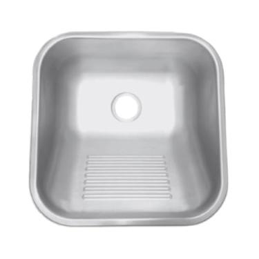 Imagem de Tanque inox 40x40 Acetinado Escovado Tecnocuba + Válvula/Sifão
