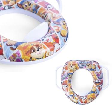 Imagem de Assento Redutor De Vaso Com Alça Adaptador Bebe Treinamento Desfralde Patrulha Canina Suporte De Vaso Sanitário Infantil (Colorido)