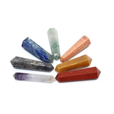 Imagem de Jato Fantástico Chakra Pedra Preciosa Ponto Duplo Terminado Conjunto de Terapia de Cristal Geometria Platônico Ar Sagrado Água Terra Fogo Hexágono Tetraedro Hexaedro Quadrado Icosaedro, Pedra preciosa