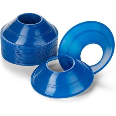 Imagem de SportsYuva Mini cones de futebol para treinamento, futebol, esportes, marcadores de cone de campo ao ar livre (pacote com 20) (azul)