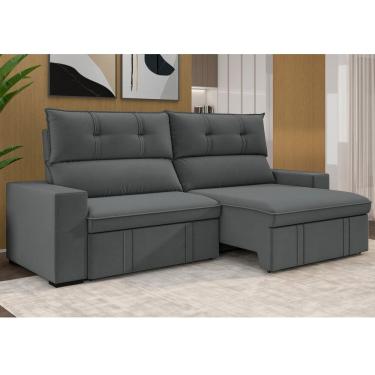 Imagem de Estofado 3 Lugares Retrátil e Reclinável 230cm Bruges Grafite