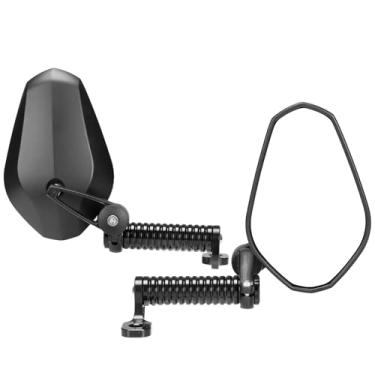 Imagem de KEMIMOTO Espelhos de motocicleta de alumínio CNC com suporte estendido, parafuso de 10 mm, espelho lateral retrovisor resistente compatível com holofotes e suporte de telefone para Cruiser, Aventura