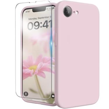 Imagem de INGIDO Capa para iPhone 16e, capa de silicone líquido com proteção para câmera, capa de borracha de gel macio com forro de microfibra, capa protetora à prova de choque para iPhone 16e 6,1 polegadas