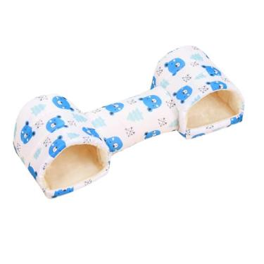 Imagem de Baoblaze Cama de túnel de hamster de porco da cobaia Cama pequena de animais de estimação, casa macia e pequena, túnel de para camundongos de ouriço, Azul