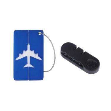 Imagem de Cadeado de Mala com Tag Identificador Azul - We Go To