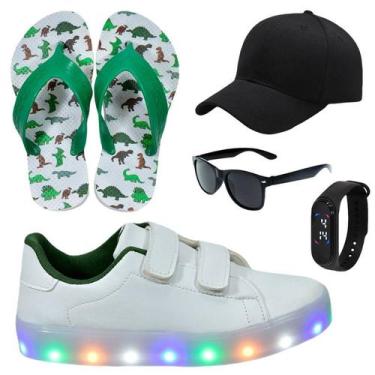 Imagem de Tênis Infantil Masculino Com Led Casual Moderno Confortável Novo Chine