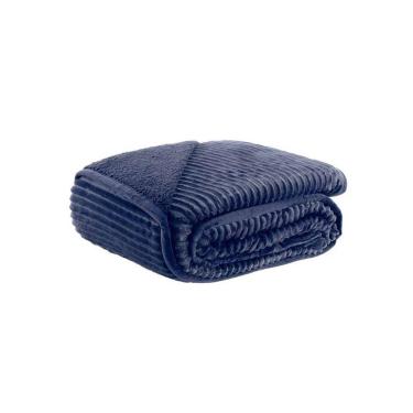 Imagem de Cobertor Blanket Lugano Sherpa King 260x240cm - Kacyumara - Azul Marinho