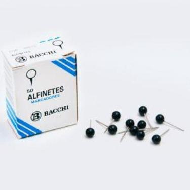 Imagem de Alfinete Para Mapa Com 50 Unidades Nº 5 Preto - Bacchi