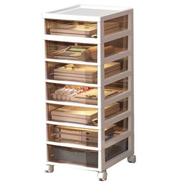 Imagem de Arquivo móvel branco, armário de arquivo rolante com rodas, documentos classificados em tamanho carta armário de arquivo vertical, casa, escritório, sala de estar, armário de armazenamento de