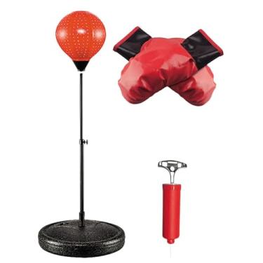 Imagem de YIJU Bolsa de boxe de saco de perfuração inflável com equipamento de luta de treinamento leve com exercício de bomba de ar para crianças adultos bola de, Base Redonda