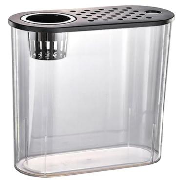 Imagem de Bothyi Aquário do tanque peixe tigela multiuso com capa transparente caixa de peixe aquascapes recipiente para sala de estar betta peixe sapo, Tampa Preta