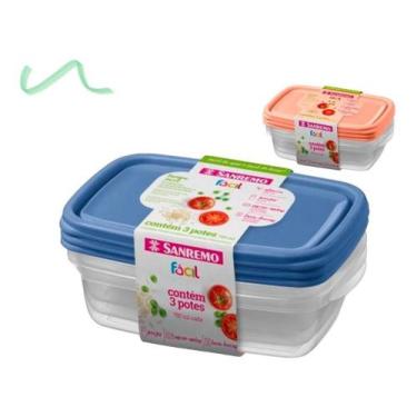 Imagem de Conjunto 3 Potes Hermeticos Mantimento Freezer Sanremo 785ml