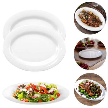 Imagem de 2 Travessas Prato Oval em Melamina Para Porções 22,5cm - Fx