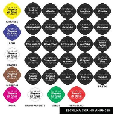 Imagem de Cartela tempero 25 etiquetas adesivo auto colante rotulo 5x5 cm a prov