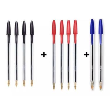 Imagem de Kit 10 Canetas Bic Cristal Ponta Média 1.0 Esferográfica