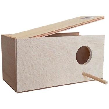 Imagem de Ninho de Passarinho em Madeira Simples Beethoven Agapornis