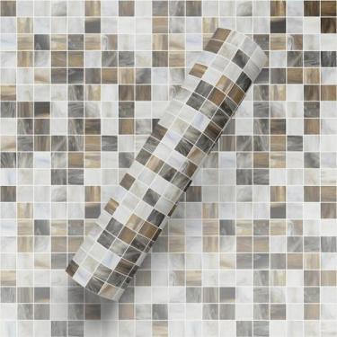 Imagem de Papel de Parede Adesivo Estilo Pastilha Marfim Marrom - Deliquadros, 5