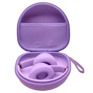 Imagem de Capa de fone de ouvido compatível com fones de ouvido dobráveis sem fio Beats, Skullcandy, JLab, JBL, BERIBES, TOZO, KVIDIO, Picun, Soundcore Q20i/Q20/Q30, capa roxa para viagem