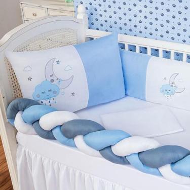 Imagem de Kit Protetor Berço Padrão Americano Céu Nuvem Lua ul 6 Pçs - L2m