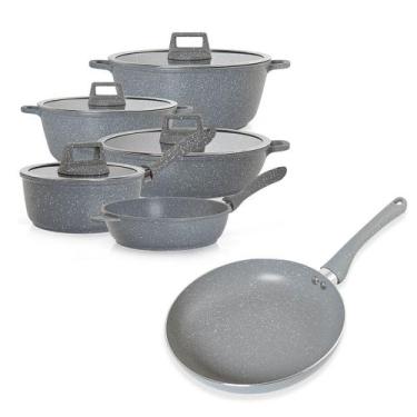 Imagem de Jogo de 6 Panela Antiaderente Cinza Graniflon Moda do Chef