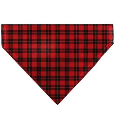 Imagem de Buckle-Down Pijama de Natal Xadrez Vermelho Preto Gola Bandana Apenas