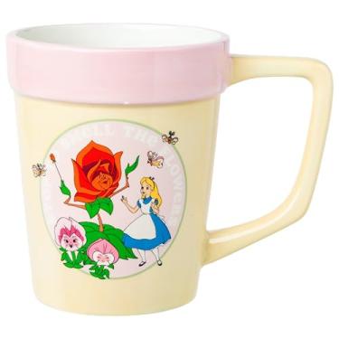Imagem de Silver Buffalo Caneca esculpida em cerâmica 3D Alice no País das Maravilhas com cheiro de flores silvestres da Disney, 590 ml