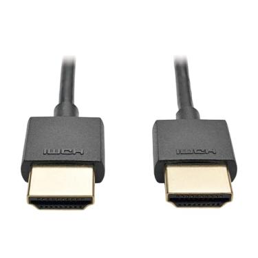 Imagem de Tripp Lite Cabo HDMI série Slim 4K com Ethernet, 3,1 metros, vídeo 4K a 60Hz, macho para macho, preto, cabo de diâmetro externo de 3,6 mm, garantia vitalícia do fabricante (P569-010-SLIM)
