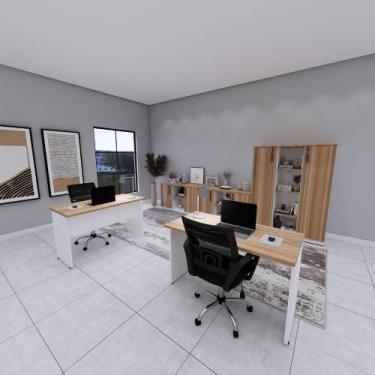 Imagem de Mesa Retangular Escritório 120cm x 60cm Pé Painel F5 Office - F5 Offic