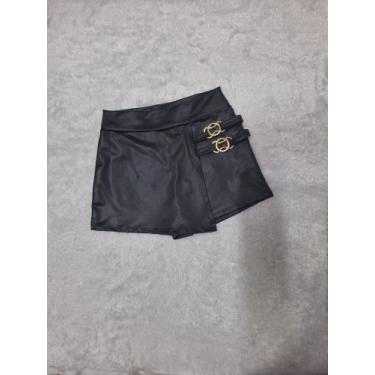 Imagem de Short Saia Feminino De material sintético Tecido Cirrê com Fivela Stra