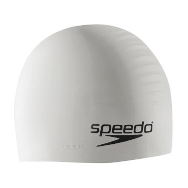 Imagem de Speedo Touca de natação unissex de silicone para adulto, Branco, One Size