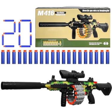 Imagem de Lançador de Dardos Semi Automático Militar + 20 Dardos Arminha de Brinquedo