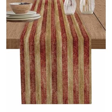 Imagem de Toalha de mesa de linho de algodão da Green, corredores de mesa de cozinha para jantares familiares, banquetes, festas e celebrações, girassóis rústicos, Americanflaggrn0862, 13*70in