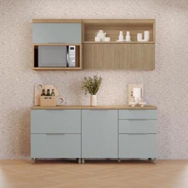 Imagem de Cozinha Completa 4 Peças 4 Portas 4 Gavetas 2 Nichos 100% MDF - Faura,