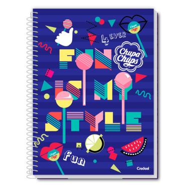 Imagem de Caderno Universitário Feminino Chupa Chups 80F/1 Matéria Credeal
