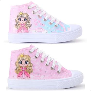 Imagem de Kit Combo 2 Pares Tênis Infantil Princesa Feminino Botinha 76 - LUKYS 