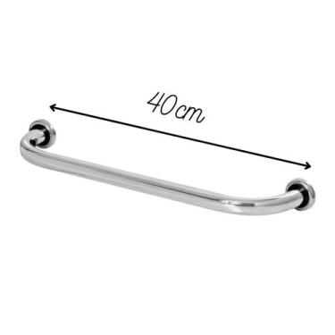 Imagem de Corrimão Barra de Apoio Para Escada Piscina Banheiro Box Aluminio 40cm