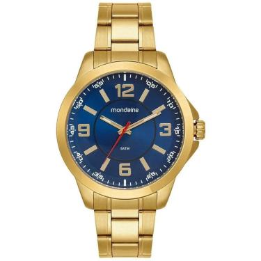Imagem de Relógio Mondaine Masculino Dourado Fundo Azul 99747GPMVDE1-Masculino