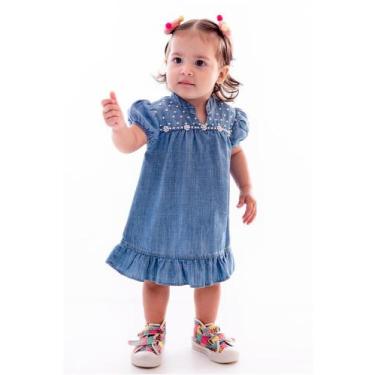 Imagem de Vestido MRX Jeans Verão Bordado Azul, 1