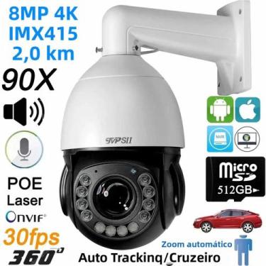 Imagem de 4K 30fps 8MP PTZ Câmera IP Hik Onvif Protocolo Laser Infravermelho Ras