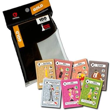 Imagem de Protetor Carta Sleeve Gold Jogo Chaves Confusões na Vila 100un 80x120m