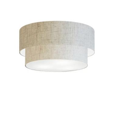 Imagem de Plafon Duplo Cilíndrico Vivare Md-3017 Cúpula em Tecido 50x40cm - Bivo