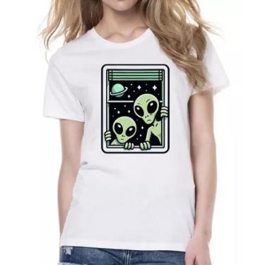 Imagem de Camiseta Baby Look Aliens na janela - Alearts, P