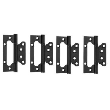 Imagem de 04 Dobradiça Porta Sobrepor Sem Rebaixo Inox 4'X3' Preta - Component